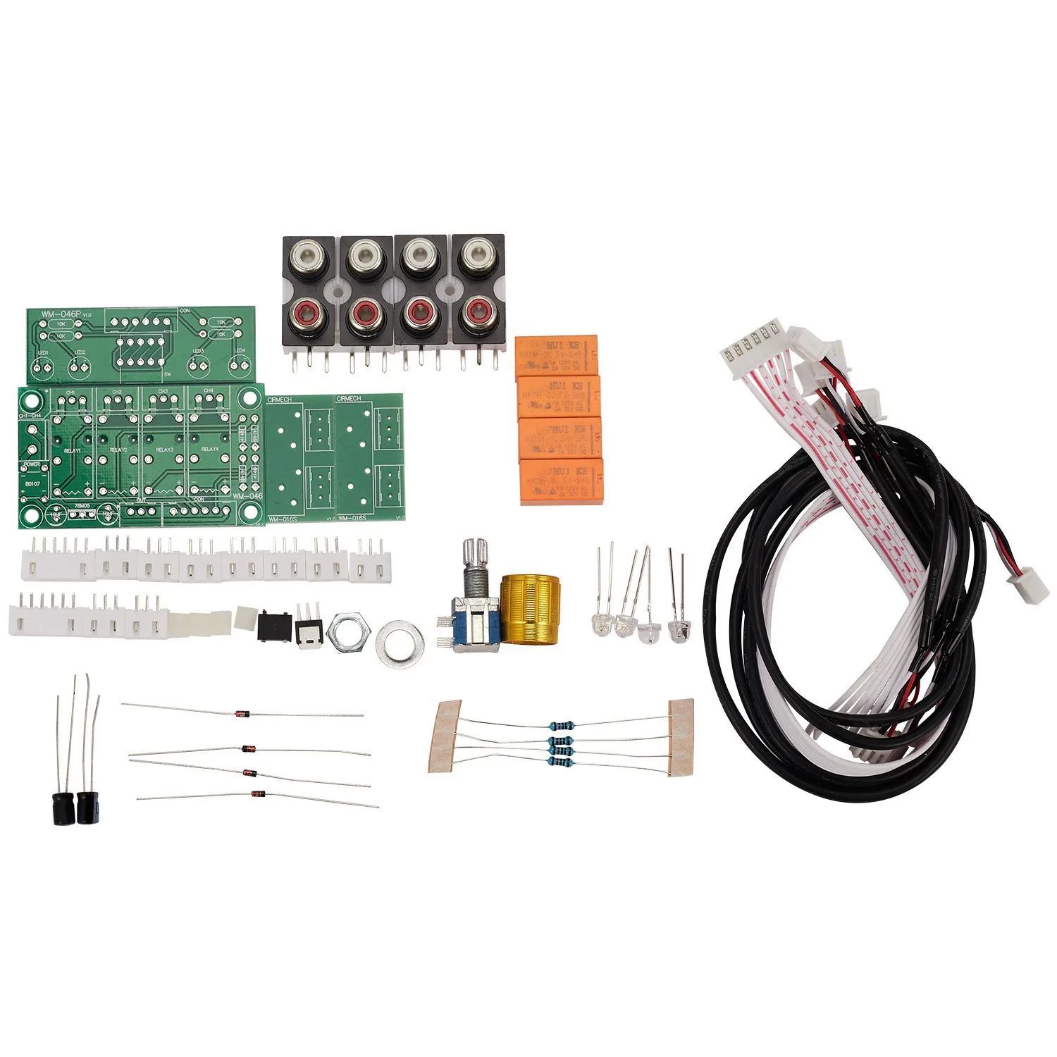 

ABZW Relay 4-Way Audio Input Signal Selector Switching RCA Audio Input Selection Board Of Rotary Switching For Amplifiers