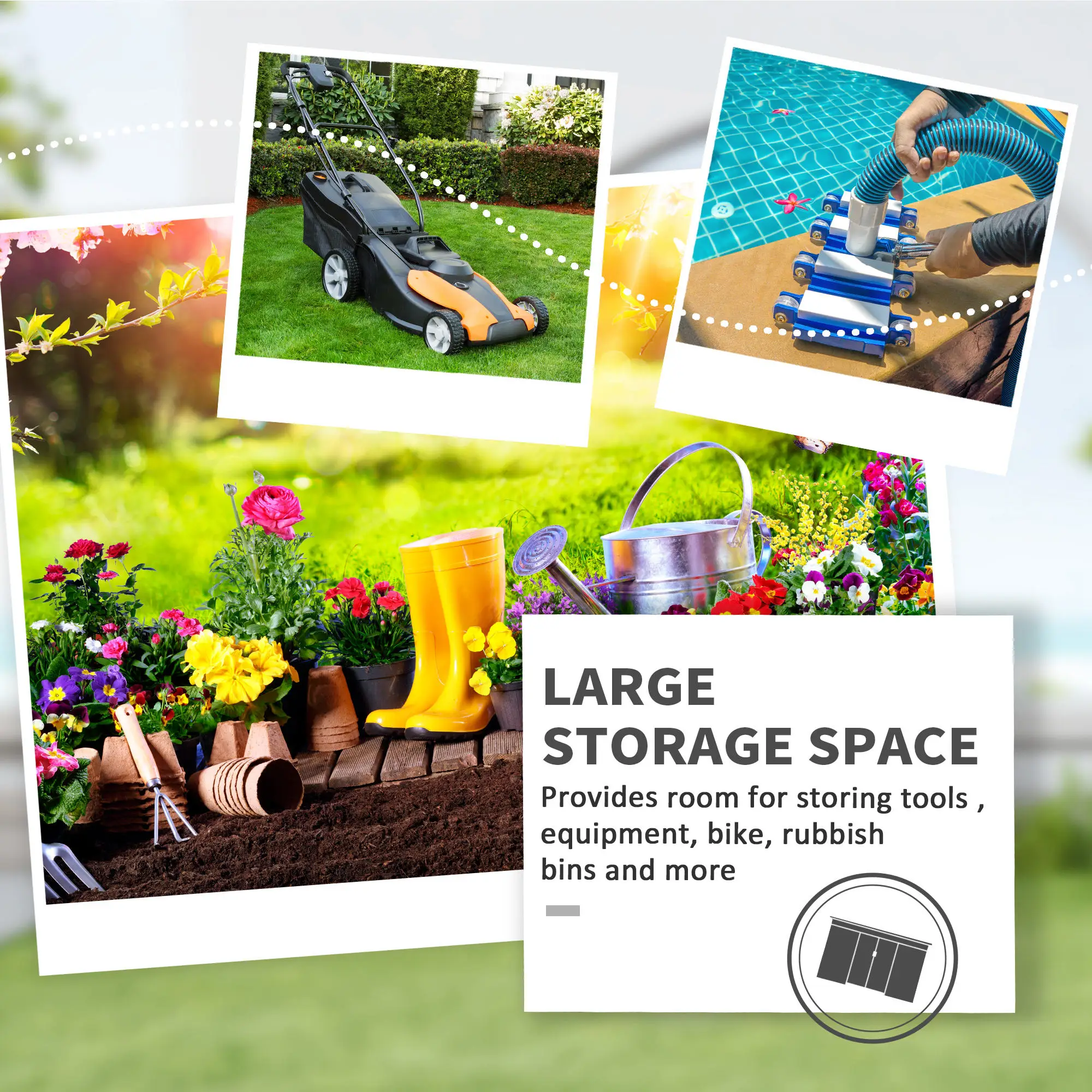 5ft X 4.3ft Outdoor Garden Storage Shed, Tool Storage Shed with Sliding Door