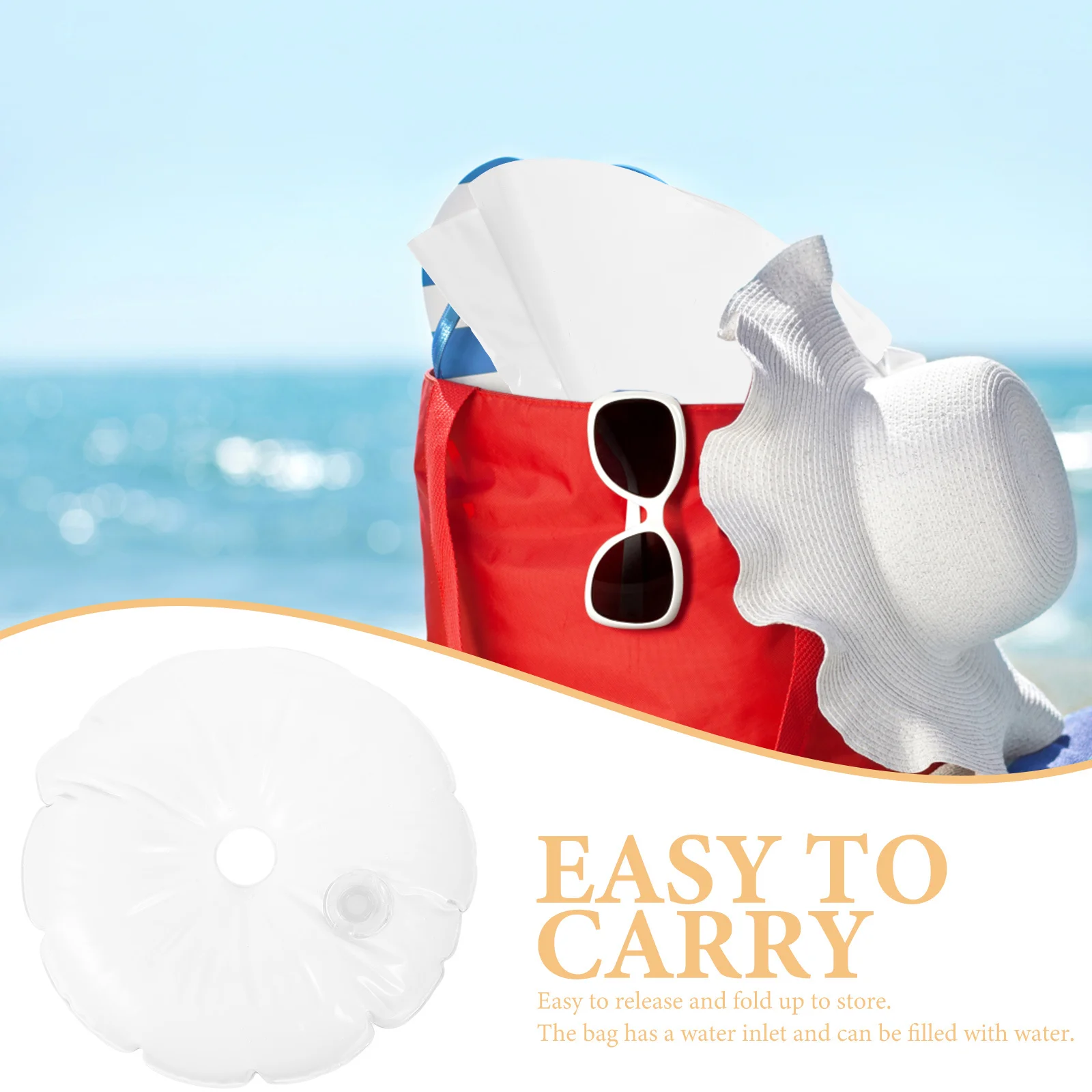 1pcs Sunshade Umbrella Base Water Injection Bag Windproof Weight Pouch For Beach Canopy Tent Outdoor Shade Holder Saddle