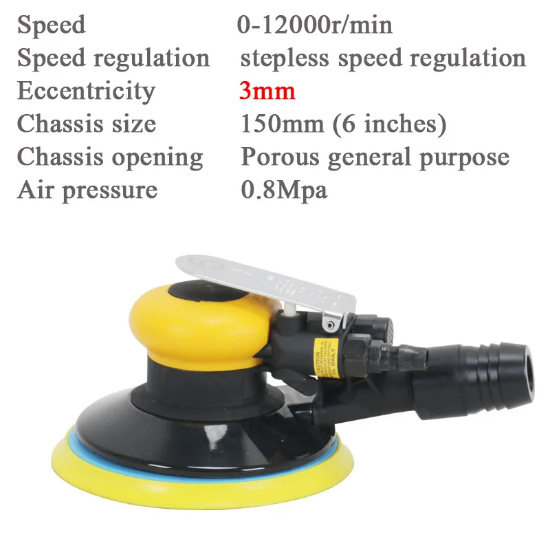 Pneumatic Sander Dry Grinder 5/6 Inch Air Sander Polisher Tool Polishing Random Orbit Palm Machine Grinder for Auto Body Repair