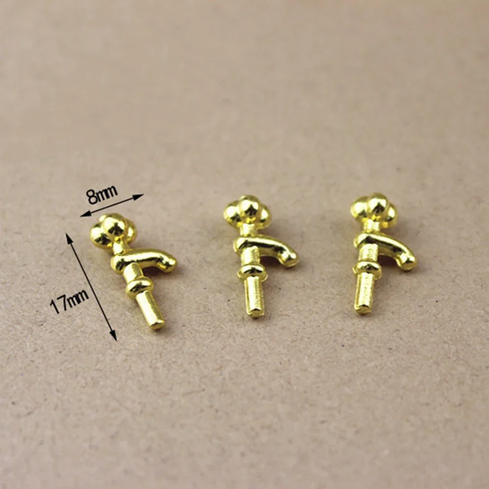 3Pcs 1/12 Dollhouse Miniature Alloy Wash Basin Faucet Mini Water Tap Model Toys for Doll House Accessories  Decoration