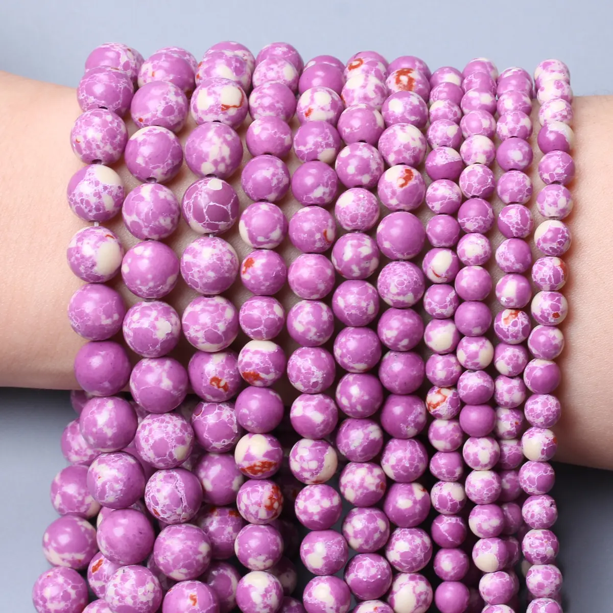 Purple Emperor Stone Round Beads Natural Stone Beads DIY Bracelet Necklace Handmade Beading Material 4/6/8/10mm