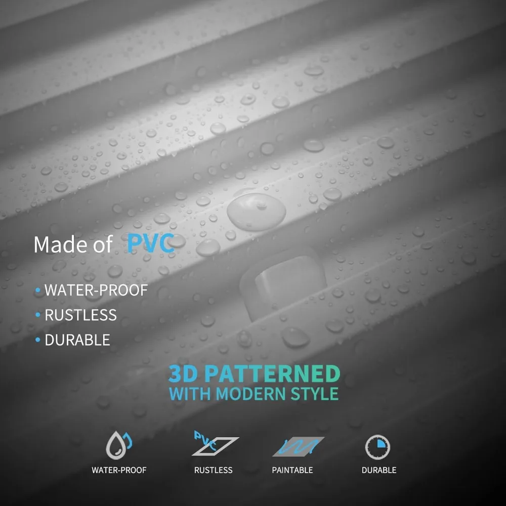 12パック スラットデザイン 3Dウォールパネル インテリア壁装飾用、2x4フィート PVC装飾ドロップ天井タイル - ホワイト