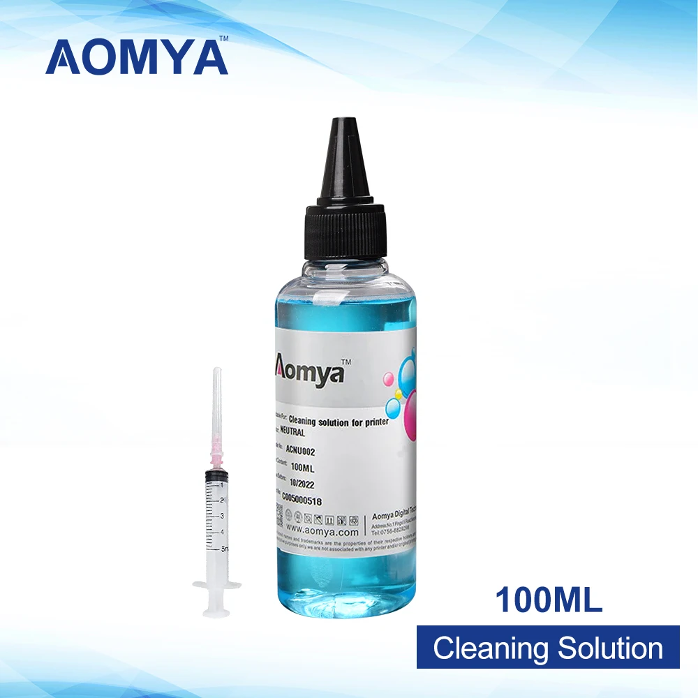 Aomya 100ml Cleaning Fluid Printhead Cleaner liquid for Pigment Dye Ink cleaning solution For Epson HP Canon Inkjet Printer