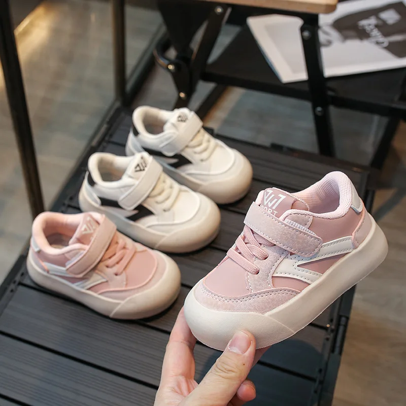 Children's White Shoes Board Shoes Spring and Autumn Baby Toddler Shoes Kindergarten Shoes Little Kid's Sneakers Boys and Girls