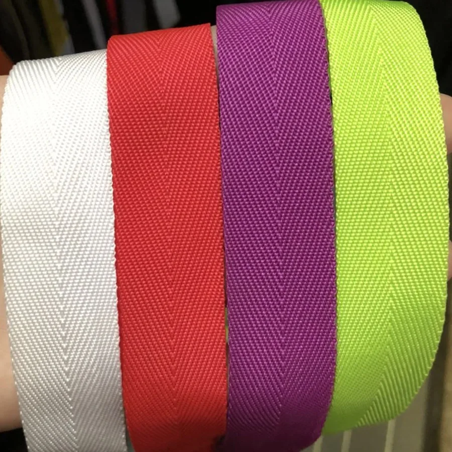 

100yards PP Polypropylene Webbing 600D Herringbone Edge Wrapped Woven Tape for Pets,Shoes,Hats,Packpacks,DIY Clothing Accessorie