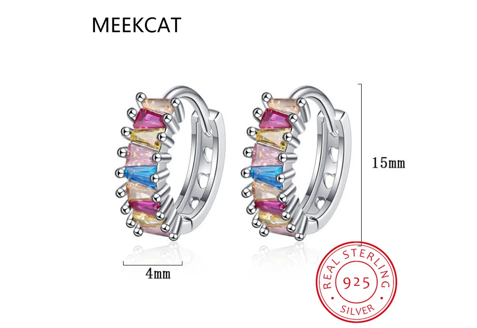 Natural Amethyst Citrine Peridot Blue Topaz Pink Sapphire 925 Sterling Silver Hoop Earring for Women Colorful Gemstone Jewelry - view 6