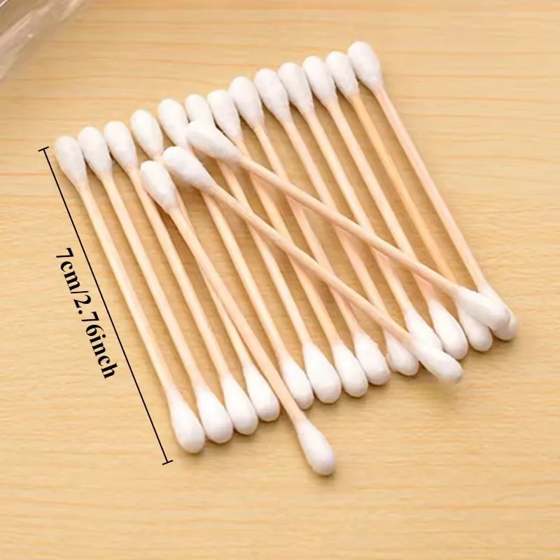 100/300/500PCS Round Headed Cotton Swabs Double Round Headed Cleaning Cotton Swabs  Bamboo Sticks Cosmetic Nail Makeup Tools