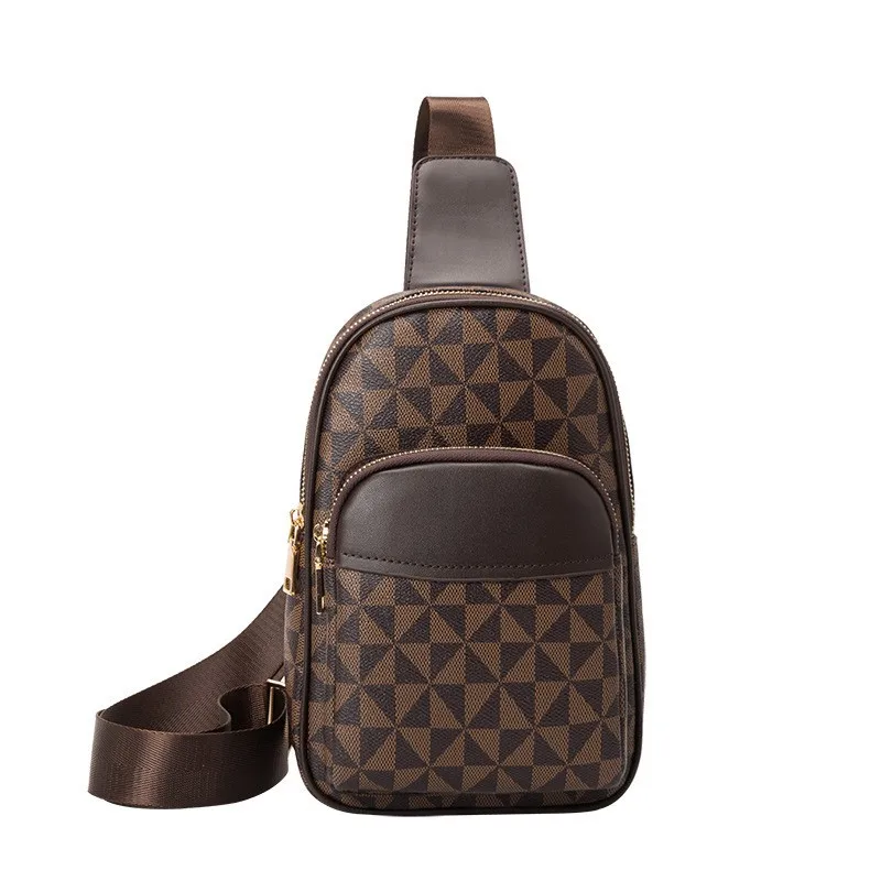 Chest bag men\'s new fashion brand personality print cross-body bag men\'s one-shoulder satchel business bag