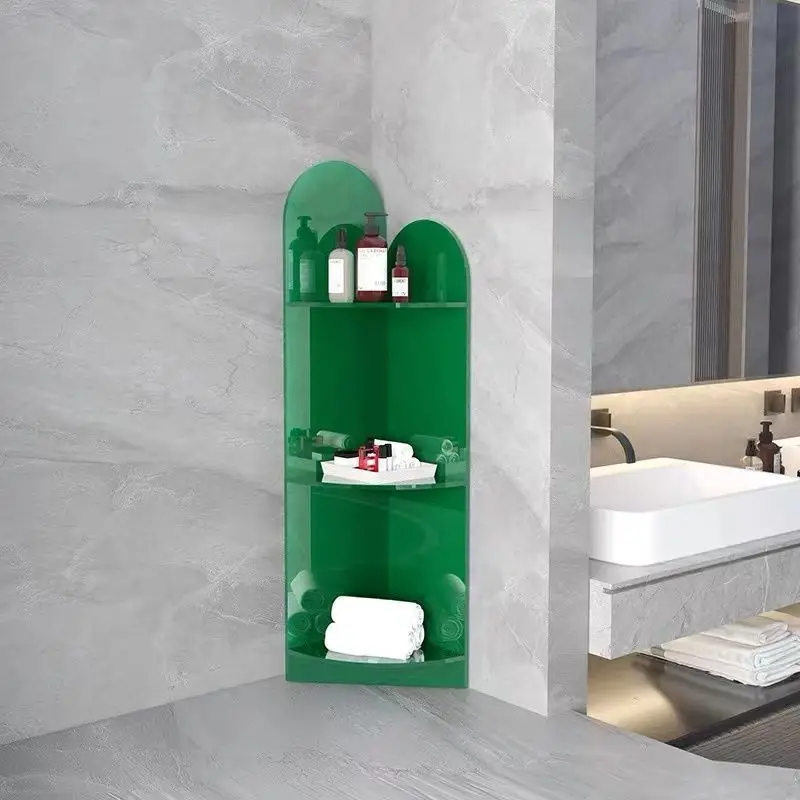 Light luxury, acrylic, floor, bathroom, triangular shelf, corner, storage