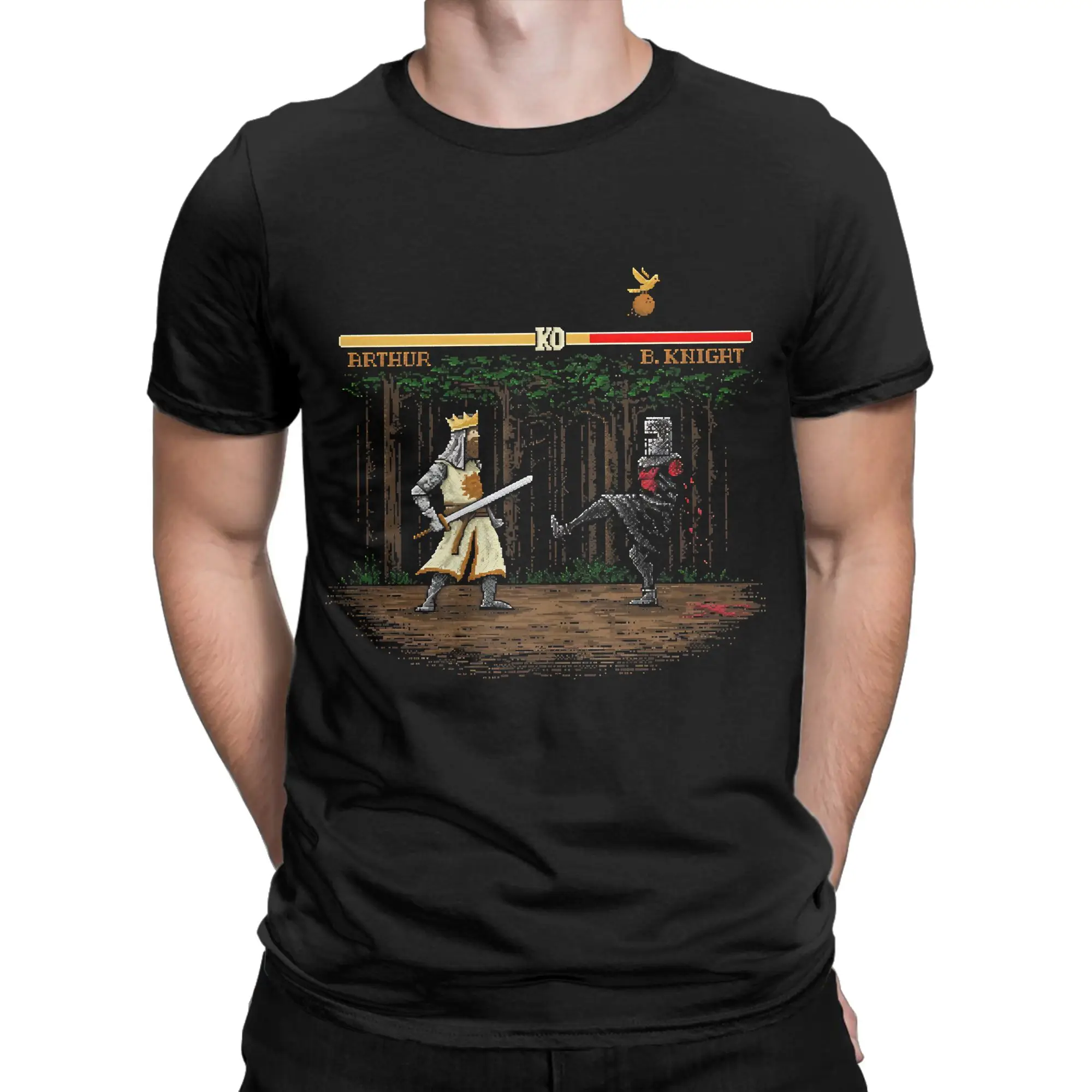 Epic Fight Novelty 100% Cotton T-Shirt Monty Python and the Holy Grail Tees Tops For Men