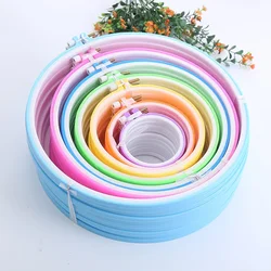 Plastic Handy Cross Stitch Machine Embroidery Hoop Ring Bamboo Frame Embroidery Hoop Round Needlecraft Sewing Tools Random Color