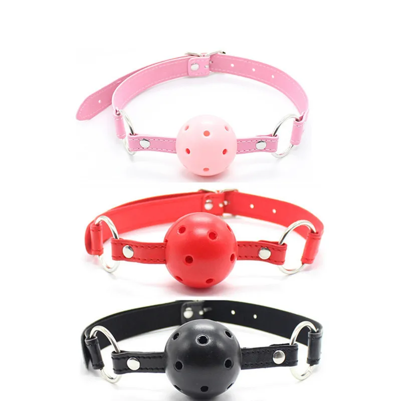 Woman Mouth Gag Silicone Oral Sex Mouth Ball BDSM Adult Restraint Sex Toy SM Slave Bondage Gear Adjustable Neck Collar MouthPlug