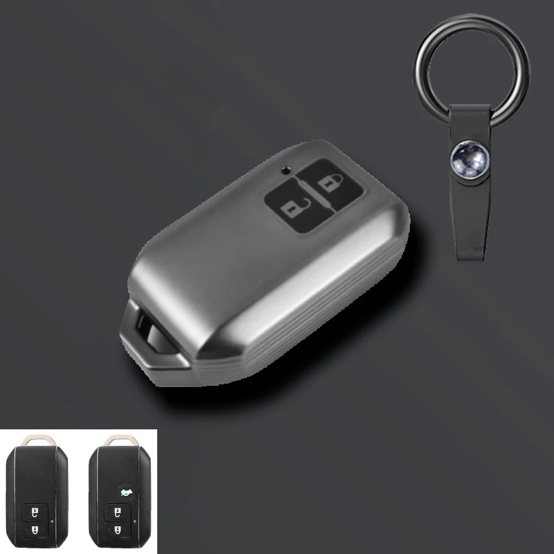 Grey TPU Car Remote Key Case Cover Shell For Suzuki Ertiga Swift Wagon R 2 Button Protected Holder Keyless Fob Accessories