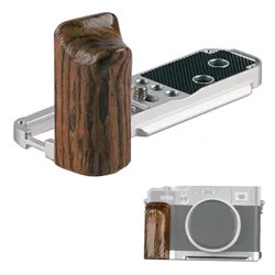 WEPOTO X100VI / X100V Handgrip L-Shape Grip with Quick Release Plate for Arca,Wood Side Handle,compatible with FUJIFILM X100VI /