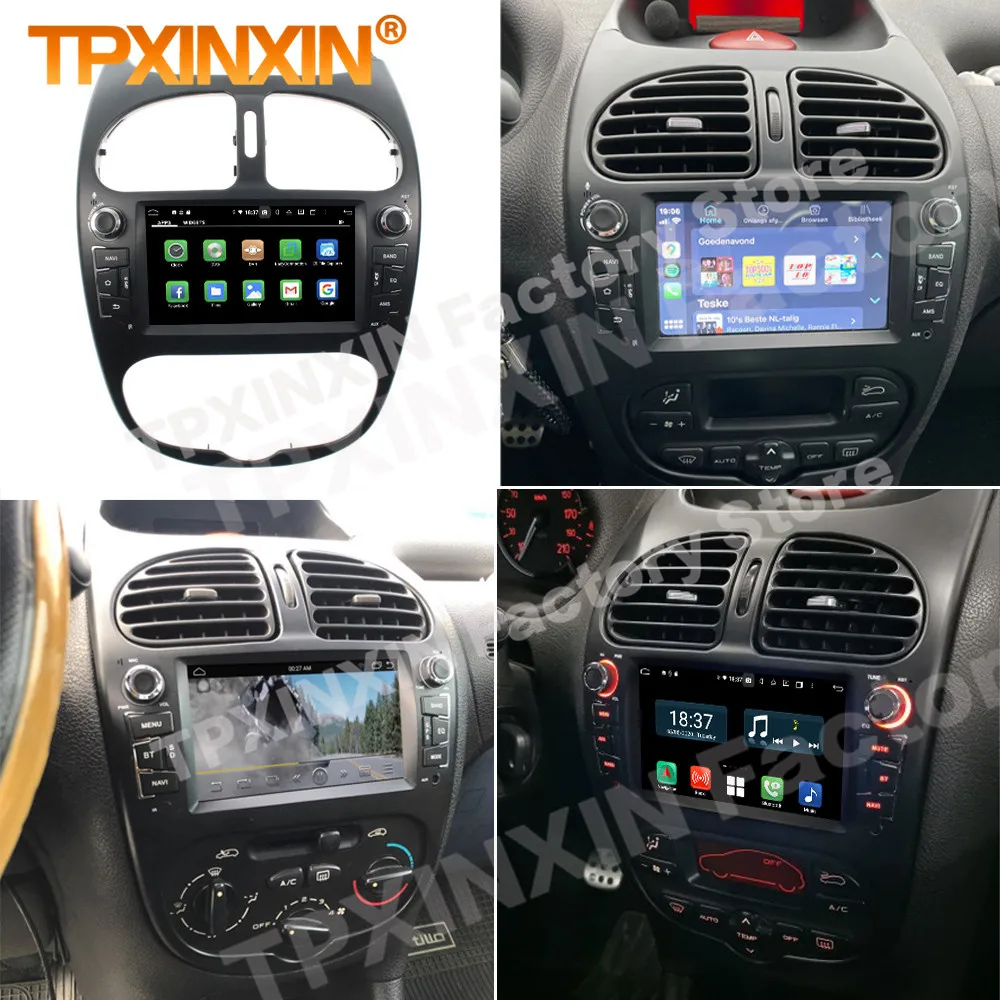 Carplay z systemem Android odbiornik radiowy Multimedia dla Peugeot 206 2000 2001 2002 2003 2004 2005 2006 2007 2008 2009 2010-2016 jednostka główna