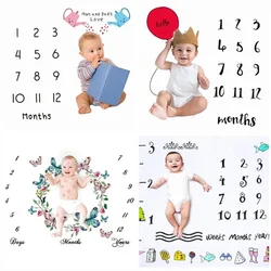 Newborn Photography Props Cloth Photo Accessories Background Blankets Play Mat Calendar Baby Boy Girl Milestone Photo Props