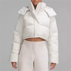 winter coats woman 2024 New High quality white duck down filling Down jacket Short slim fit hooded Puffer coats Warm thick coat