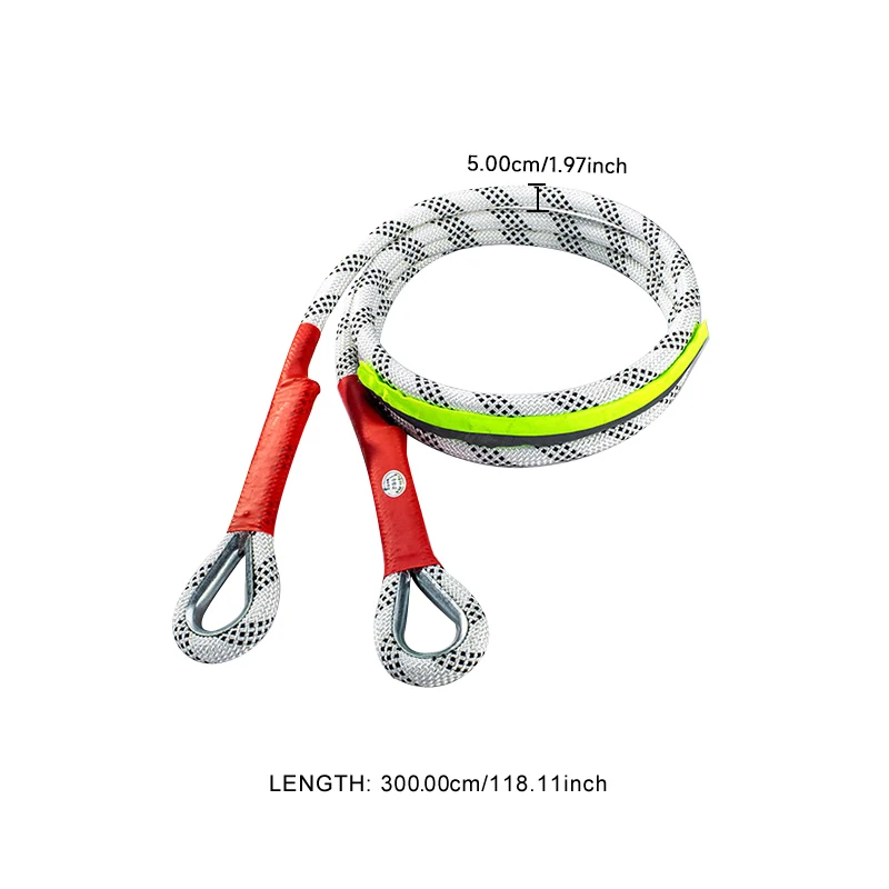 Car trailer rope Outdoor camping off-road safety rope pulling rope rescue rope U-shaped steel buckle polyester rope traction rop