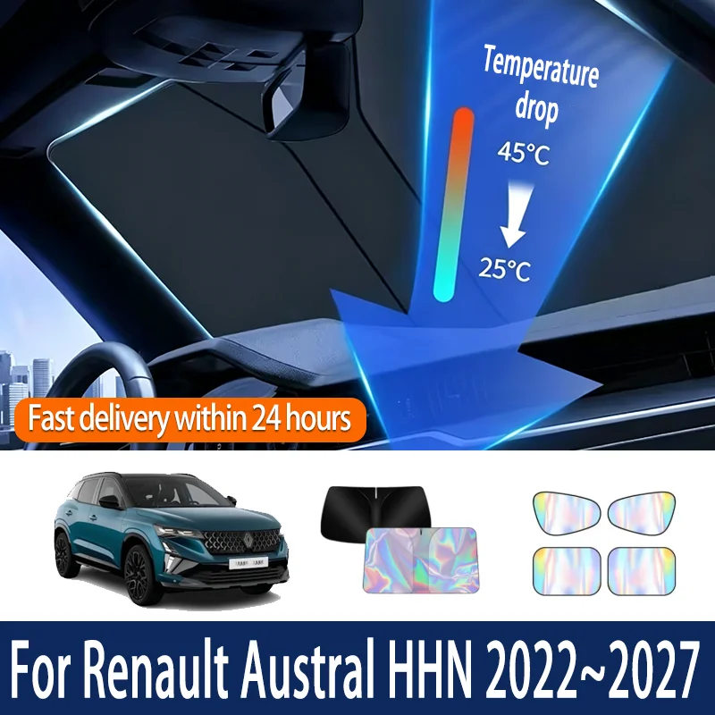 Солнцезащитный козырек на лобовое стекло автомобиля для Renault Austral HHN 2022~2027 2025, складной, отражающий, теплоизоляционный, летние аксессуары