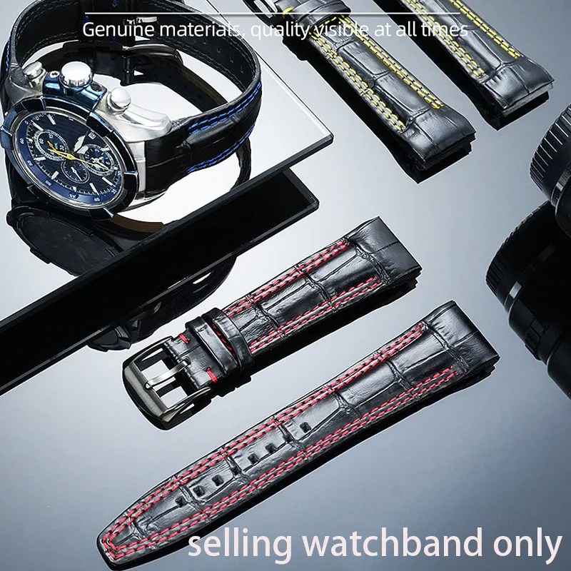 For SEIKO Navigation Series SNAF39P2 SNAF60P2 Leather Watchband with Men's 22mm Wristband Bracelet watch strap
