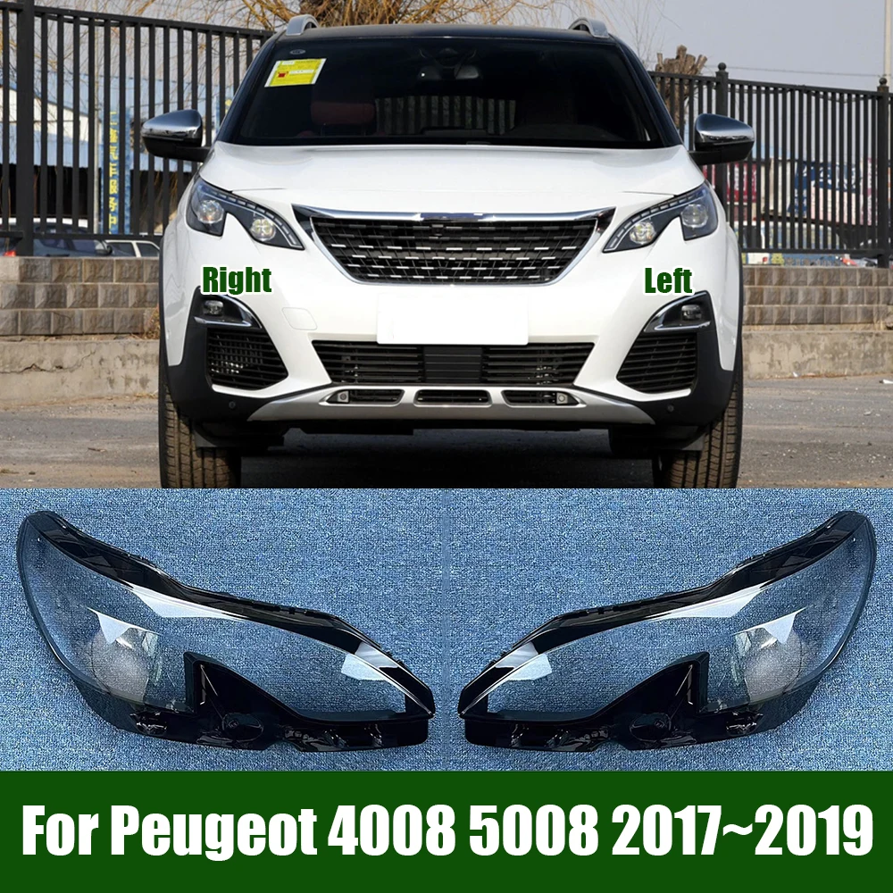 

For Peugeot 4008 5008 2017~2019 Front Headlamp Transparent Cover Lampshade Lamp Shell Masks Headlight Shade Lens Plexiglass