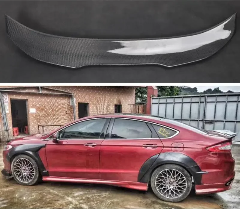 REAL CARBON FIBER REAR WING TRUNK LIP TAIL SPOILER FOR FORD Mondeo Fusion 2013 2014 2015 2016 2017 2018 2019 2020