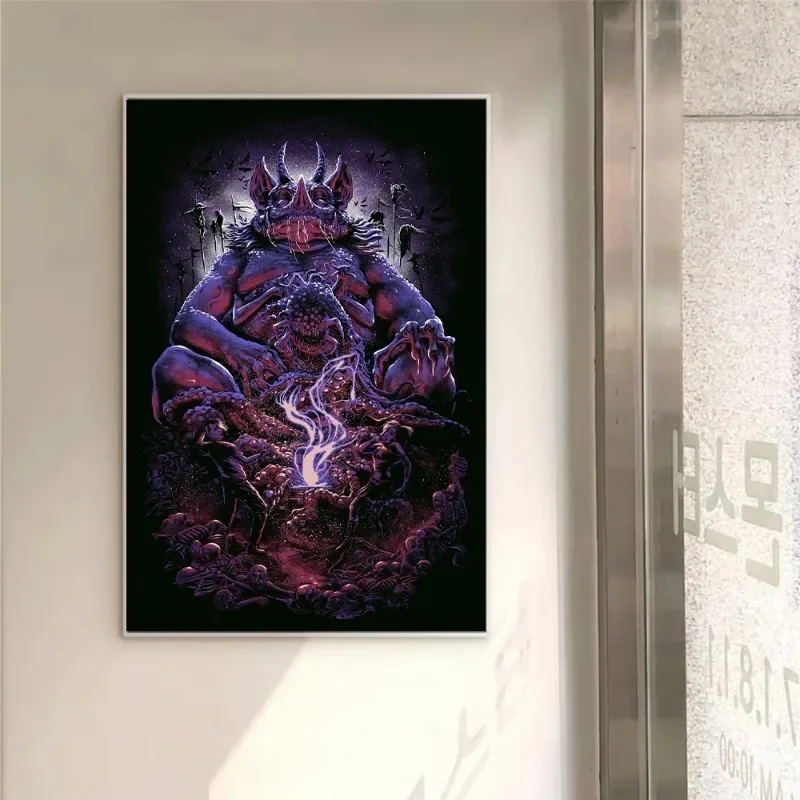 Horror Illustration Horror Soul Illustration Poster Canvas Painting Monster Black Wall Decoration