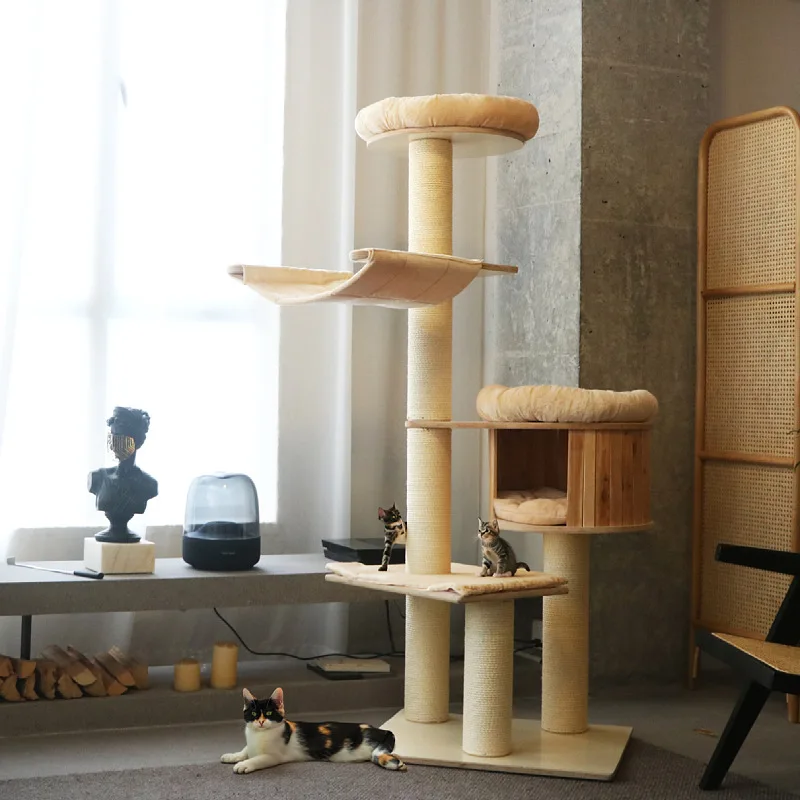 

Large cat scratching board does not occupy the area of cattree, minimalist catshelf, large catnest integrated cattre solid