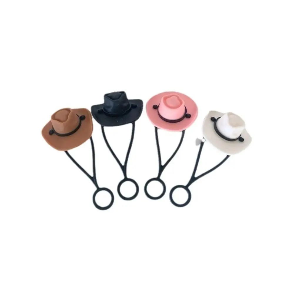 Cup Accessories Silicone Cowboy Hat Straw Cover Leak Proof Reusable Straw Topper Dust-proof Straw Cap Party