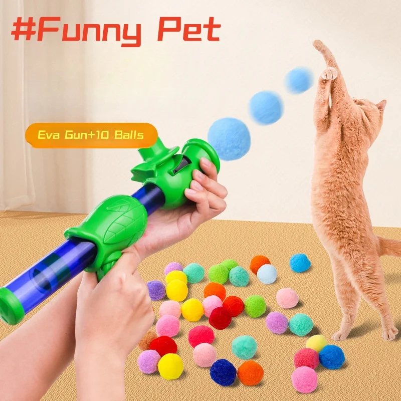 Pet's Toy Gun peashooter Eva succession shoot anodynia plush polyester fabrics Soft and Save Balls Enhance emotion with Pets