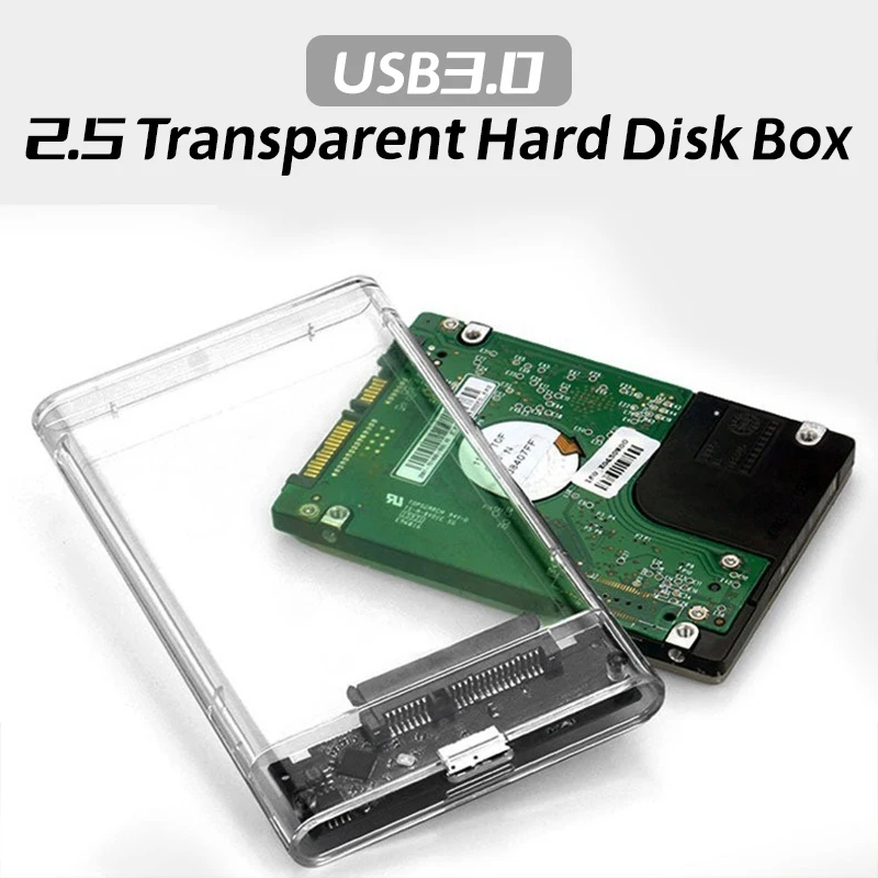 

Transparent External Hard Drive 2.5or3.0 Inch HDD SSD Case Micro-b To USB3.1 4TB Drive Housing Compatible UASP SATA III Laptop