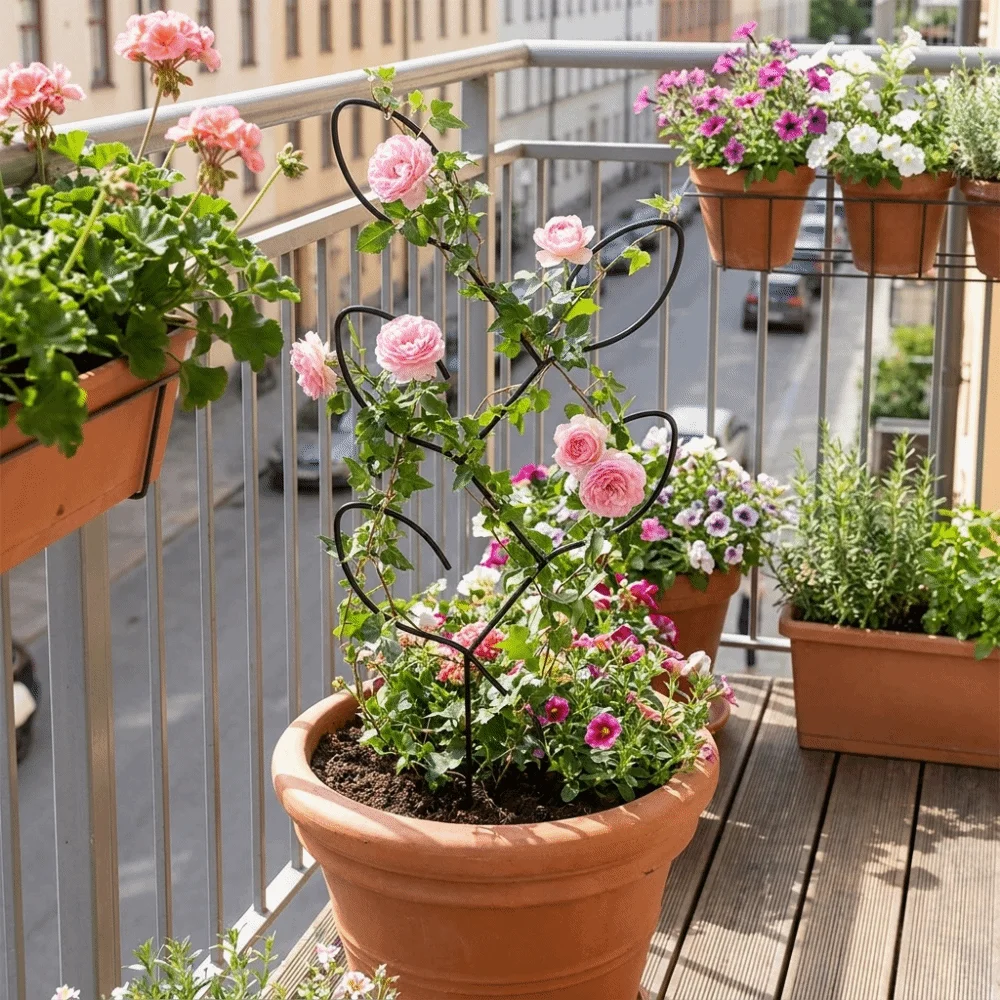 Climbing Pole Iron Plant Climbing Frame Vertical Growing Creative Plant Support Frame Fixed Stake Flower Support Home Decor