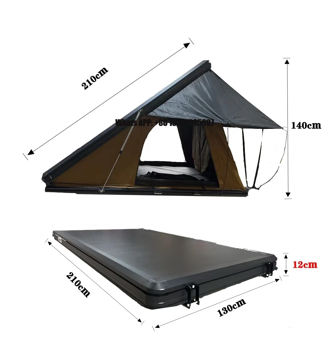 

Light Thin Outdoor Camping Car Roof Tent Light Aluminum Shell Waterproof Hard Shell Thin Rooftop Tent