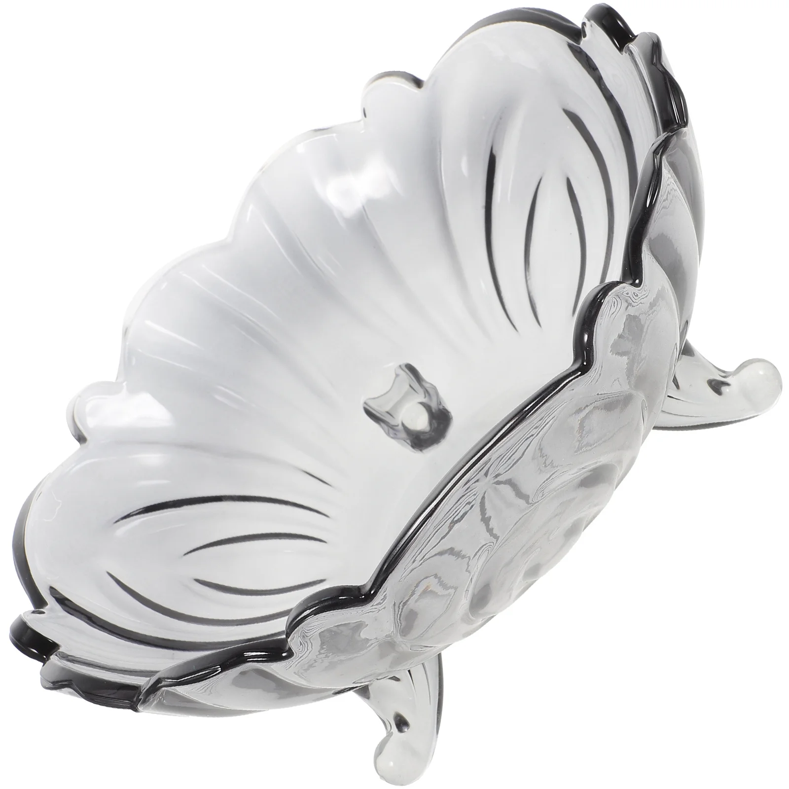 

1 шт., хрустальная стеклянная тарелка для фруктов в европейском стиле, прозрачный поднос для салата и орехов, без BPA, пищевой материал, большой дизайн с открытием