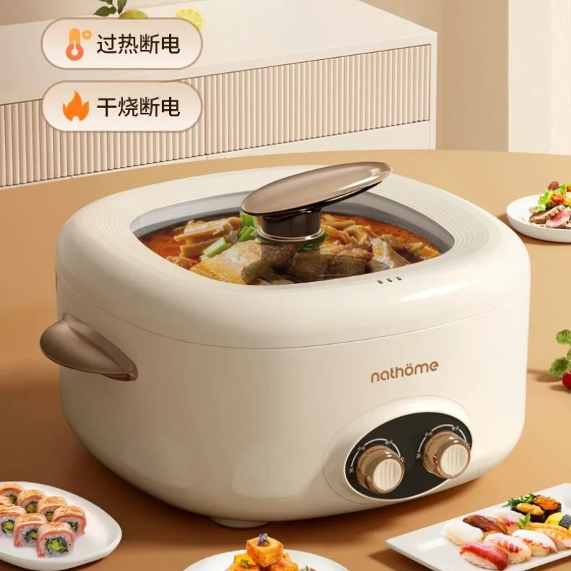 Olla eléctrica de pato mandarín para el hogar, olla caliente eléctrica para estudiantes de familia, olla caliente eléctrica para el hogar integrada multifuncional