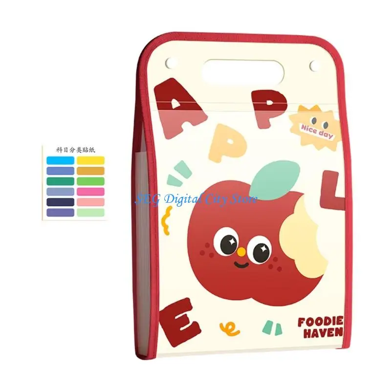 U75B 13 Pocket File Organiser Sorting Bag Water Resistant Document Bag Expandable File Organiser 24.5x37cm for Office