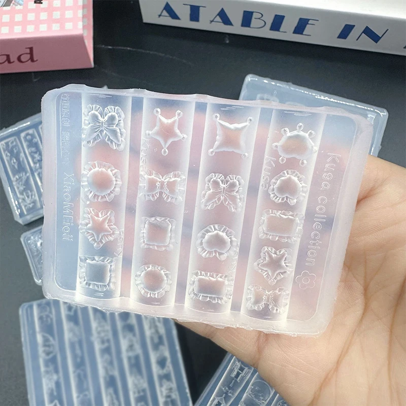 만화 미니 도자기 병 별 랜턴 실리콘 네일 몰드 네일 스탬핑 장식 네일 DIY 디자인 매니큐어 아트 도구