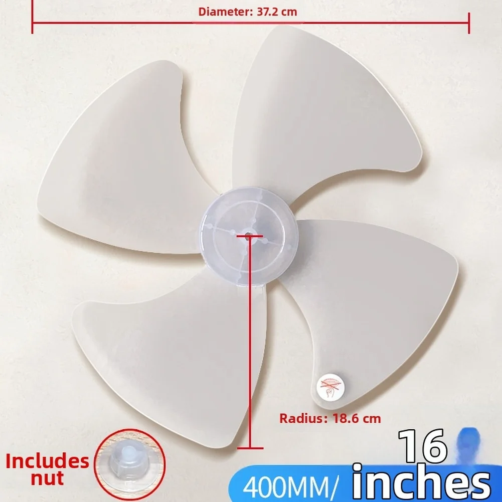16inch Plastic 4-Blade Fan Flabellum ﻿Black/White Household Standing Pedestal Fan Blade Table Fanner For Floor/Wall/Table Fans