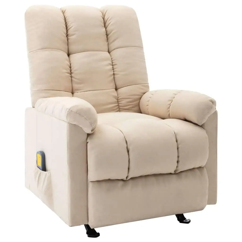 Comfortable Cream Fabric Recliner Chair for Relaxation & Home Decor