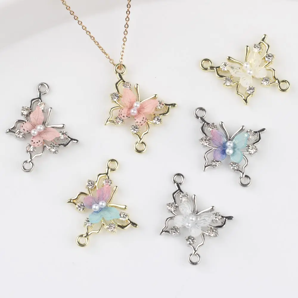 6 قطعة/الوحدة 19 مللي متر سبائك الزنك الراتنج حجر الراين مطعمة القوس موصل قلادة جالبة للحظ عقد دي اي واي سوار أقراط اكسسوارات