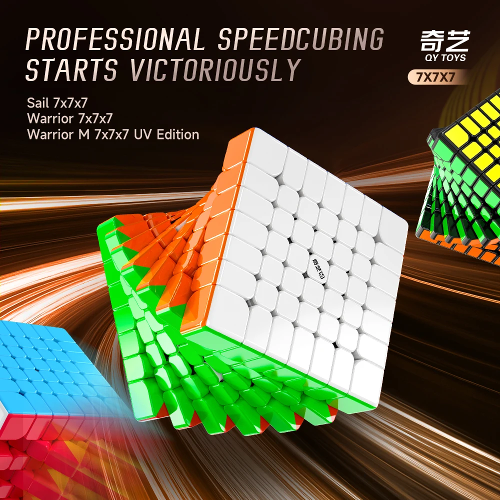 Qiyi guerreiro m 7x7 uv cubo de velocidade magnética qy vela 7x7x7 cubo mágico profissional quebra-cabeça brinquedos cérebro crianças presente cubo mágico