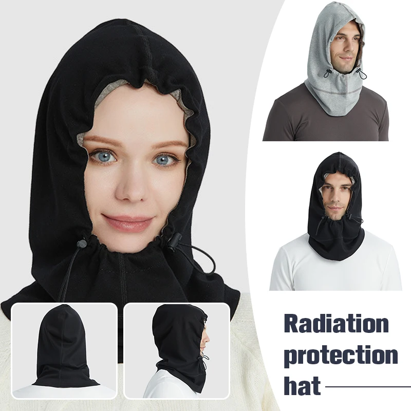 Copricapo anti-radiazioni unisex Protezione contro le radiazioni elettromagnetiche Cappuccio in fibra d\'argento Proteggi la testa Cappuccio con