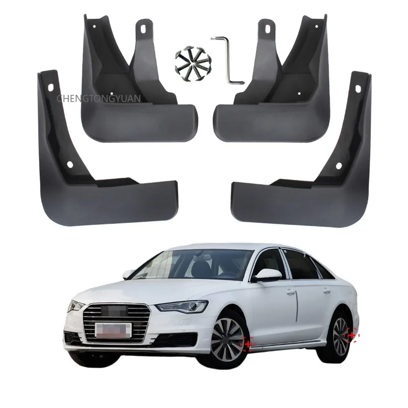 For Audi A6 C7.5 Saloon/Avant MudFlaps Splash Guards Mudguards 4pcs 2015-2018(Not applicable to A6 C7.5Sline and S6 C7.5)