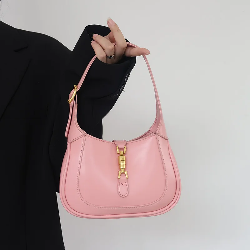 Female Fashion Luxury Designer Horsebit Shoulder Bag Trendy Handbag Totes Minimalist Shoulder Purse Underarm Bag For Girls