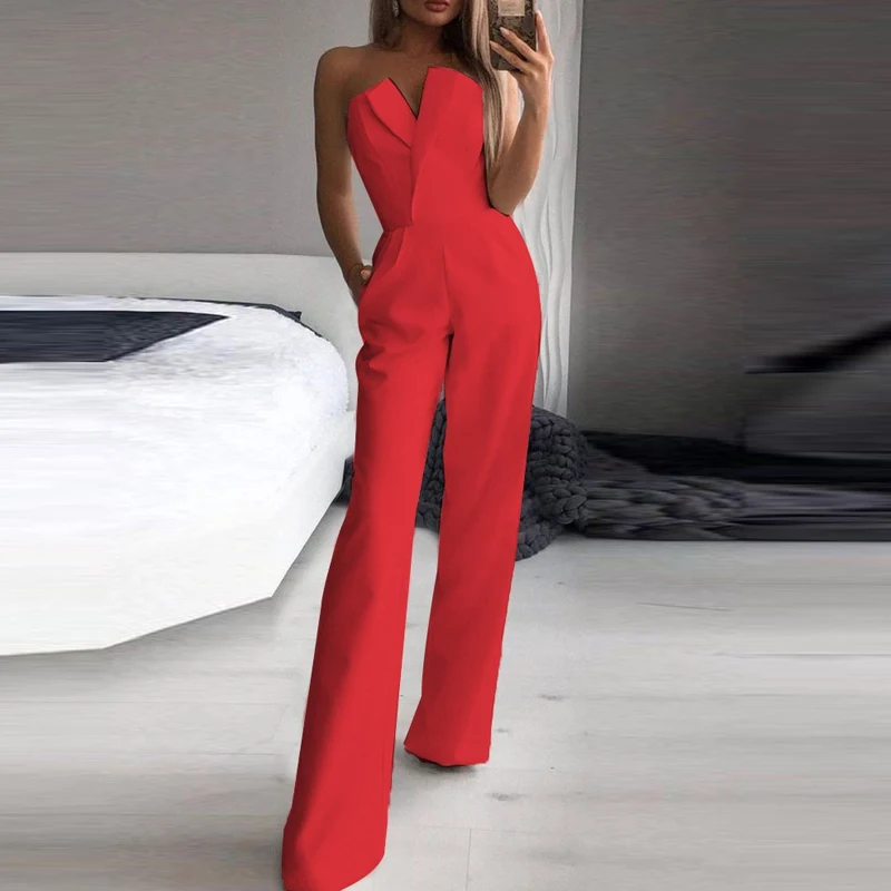 Office Lady Long Jumpsuits Full Jumpsuit Woman Clothing Trend 2024 Elegant Party Jumpsuit For Women Summer White Jumpsuit New