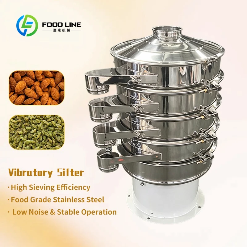 Customized High Capacity Rotary Vibrating Sieve for Coffee Bean Grading Circular Sifter for Removing Broken Beans and Dust