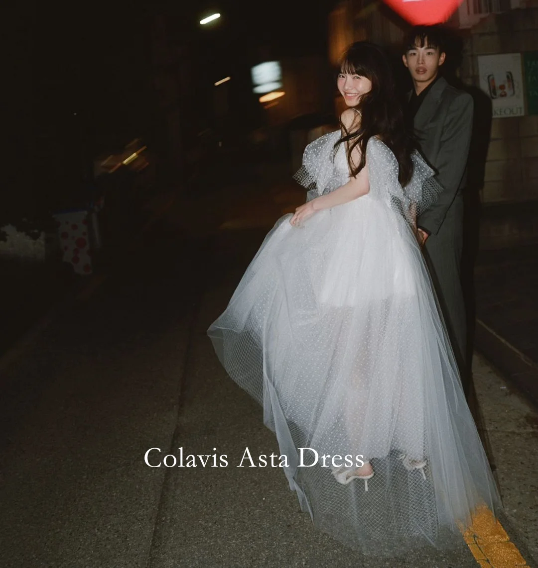 Colavis Ast 스파게티 스트랩 웨딩 원피스, 맞춤형 공주 명주 그물, 우아한 레이스업, 클래식 신부 드레스, 신부 가운