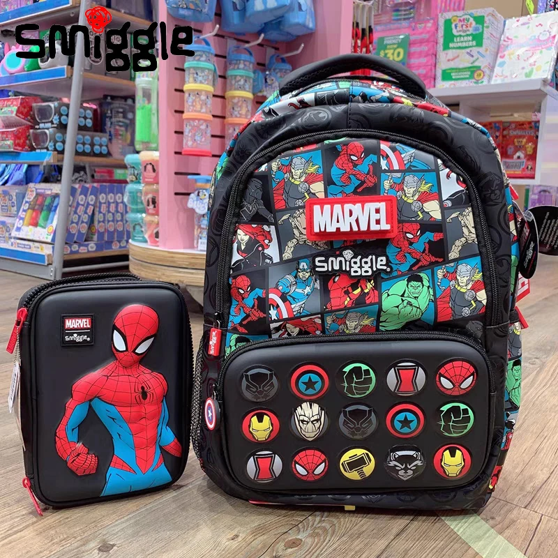 Marvel Smiggle Tornister Superbohater Chłopcy Plecak Iron Man Spiderman Student 6-12 lat Lekki plecak redukujący obciążenie