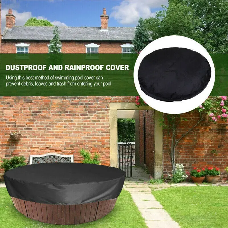 Round Swimming Pool Cover Bathtub Cover Outdoor Anti-UV Protector Spa Hot Tub Dust Waterproof Oxford Covers Pool Accessories